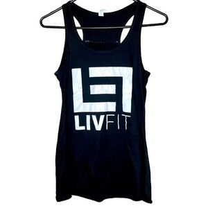 Livefit Women’s Activewear Workout Running Tank Top Black White Medium